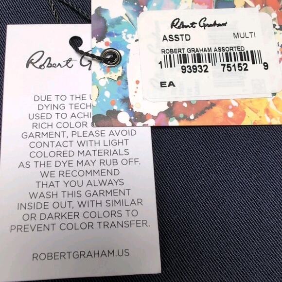 Robert Graham Shorts Mens Big & Tall Size 46 Navy Blue Twill Stretch Cotton NWT - Picture 8 of 12